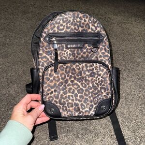 Steve Madden Animal Print Backpack with Black Accents
